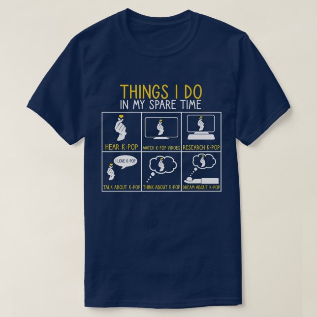 Dinge, die ich in meiner Freizeit coole kpop merch T-Shirt (Design vorne)