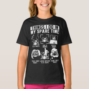 Dinge, die ich in meiner Freizeit Drummer Musiker T-Shirt