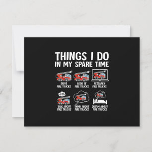 Dinge, die ich in meiner Freizeit Feuerwehrwagen t RSVP Karte