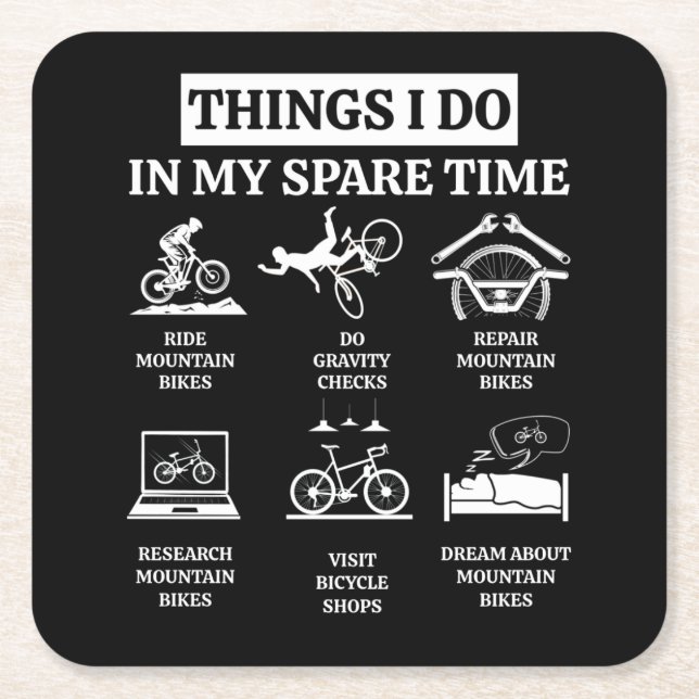 Dinge, die ich in meiner Freizeit mache - MTB Moun Rechteckiger Pappuntersetzer (Vorderseite)