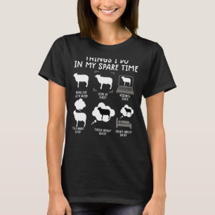 Dinge, die ich in meiner Freizeit Schafe niedlich T-Shirt