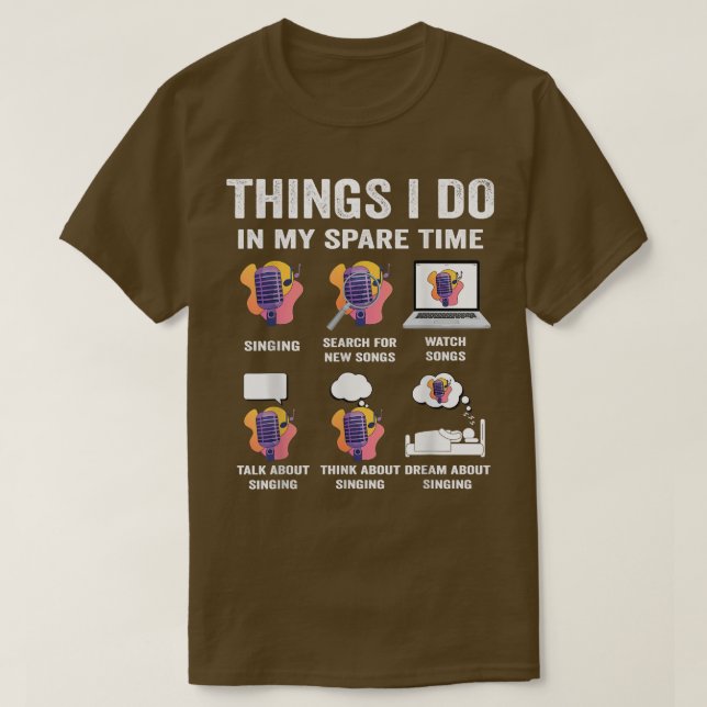 Dinge, die ich in meiner Freizeit singe Liebespiel T-Shirt (Design vorne)