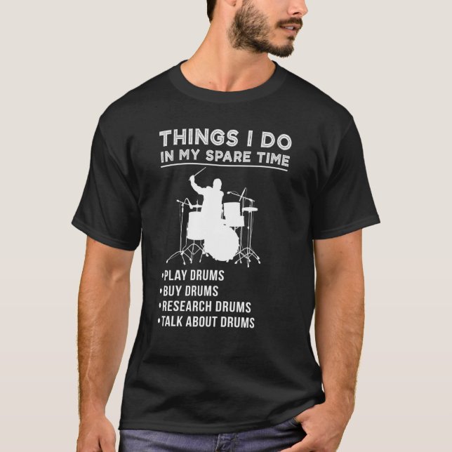 Dinge, die ich in meiner Freizeit trommeln Forschu T-Shirt (Vorderseite)