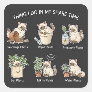 Dinge, die ich in meiner Freizeit tue Gartenarbeit Quadratischer Aufkleber