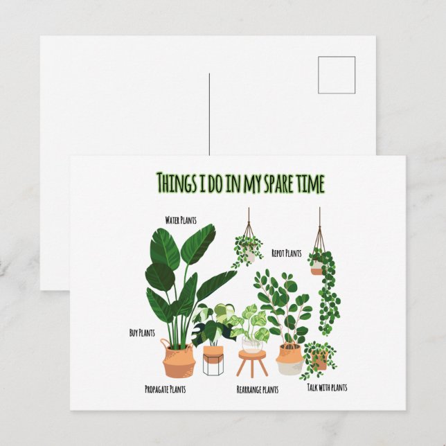 Dinge, die ich in meiner Freizeit tue - Gärtner, G Postkarte (Vorne/Hinten)