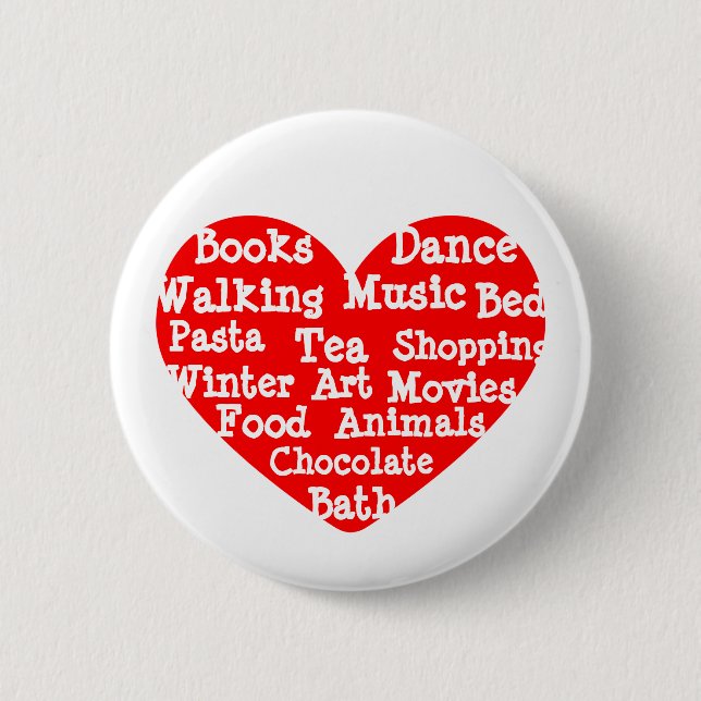 Dinge, die ich Liebe Button (Vorderseite)