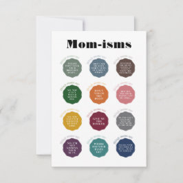 Dinge, die Mamas sagen Karte