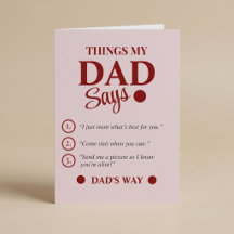 Dinge, die mein Vater sagt, Vatertag nach Maß