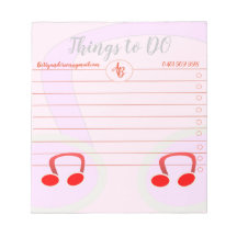 Dinge, die Melody Pink Notepad ausführen