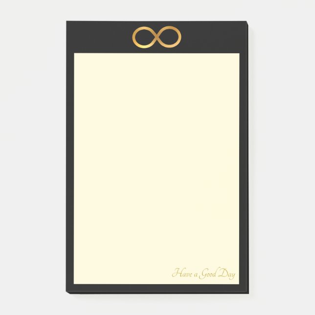 Dinge, die mit dem goldenen Unendlichkeitssymbol z Post-it Klebezettel (Vorderseite)