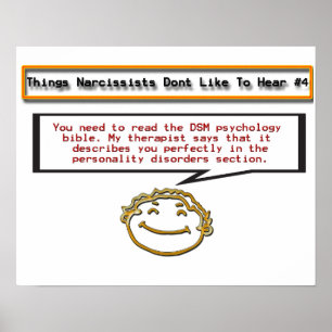 Dinge, die Narzissten nicht gerne 4 Poster hören