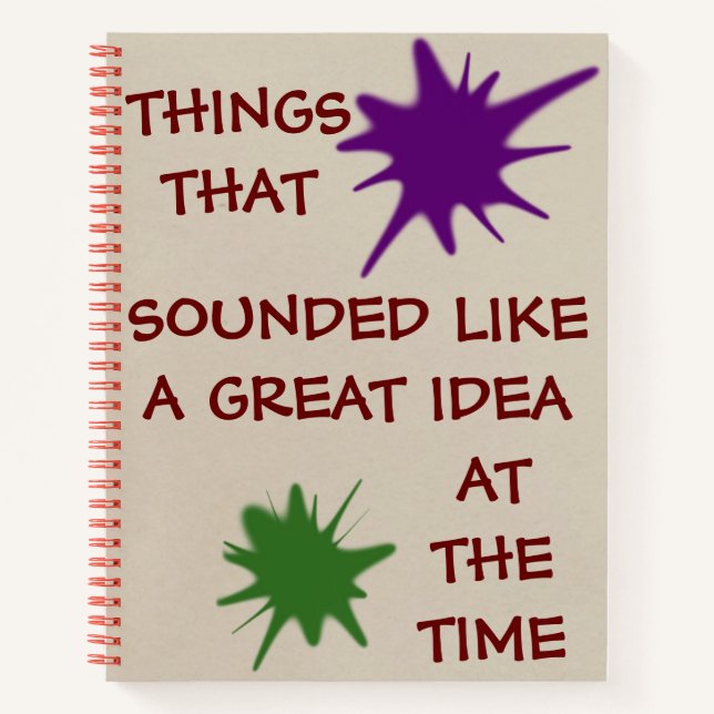 Dinge, die wie ein tolles IdeenNotebook klingen Notizbuch (Vorderseite)