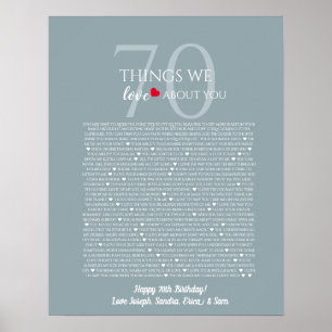 Dinge, die wir über Sie Liebe 70, 60, 50, Poster