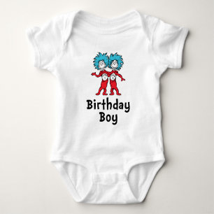 Dinge eins zwei Twins Geburtstag   Birthday Boy Baby Strampler