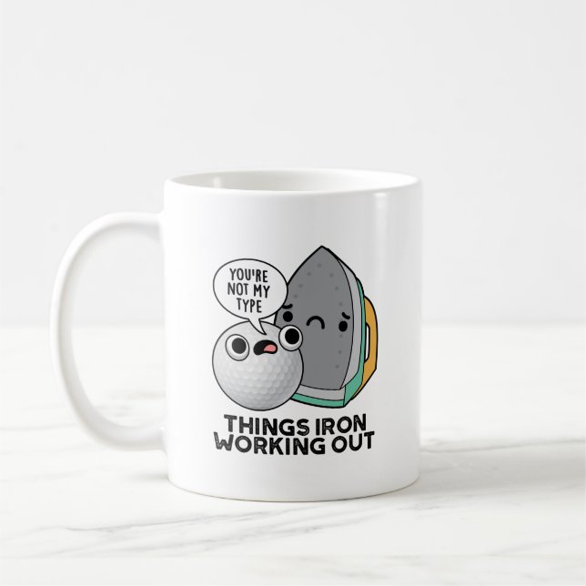 Dinge Eisen arbeiten aus lustigen Eisen Pun Kaffeetasse (Links)