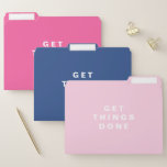 Dinge erledigen | Pink und Navy Blue File Folders Papiermappe<br><div class="desc">Organisieren Sie sich mit diesem Set von preppy und festlichen Dateien. Es ist in Rosa und Marineblau gehalten. Diese modernen Dateiordner sind eine perfekte Möglichkeit,  um die Quittungen,  Zeitpläne und andere wichtige Dokumente behalten. Sie können den Text an Ihre Bedürfnisse anpassen. Erledige die Dinge!</div>