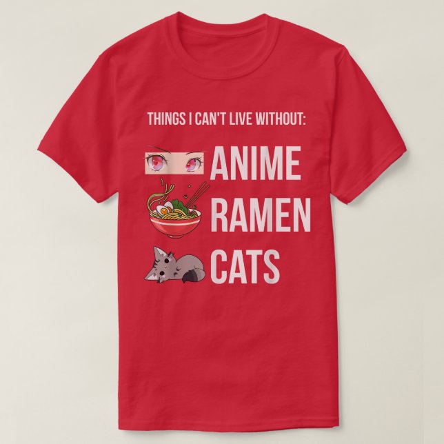 Dinge, ohne die ich nicht leben kann, lustige Anim T-Shirt (Design vorne)