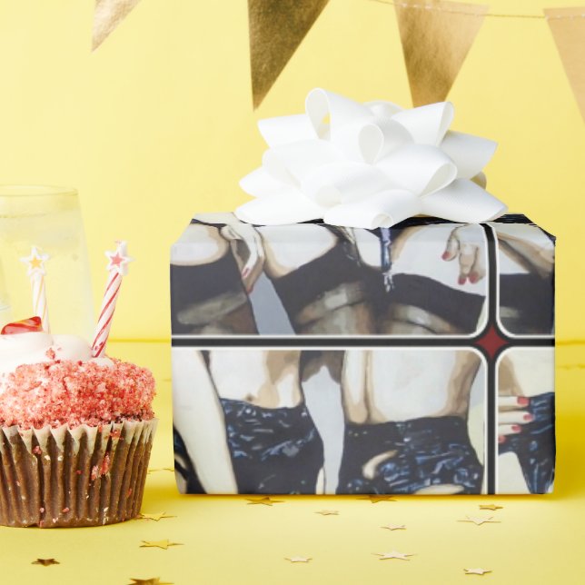 'Dinge passieren' Gemälde Geschenkpapier (Geburtstagsparty)