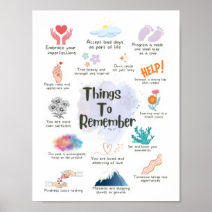 Dinge, um sich an Affirmation Poster zu erinnern