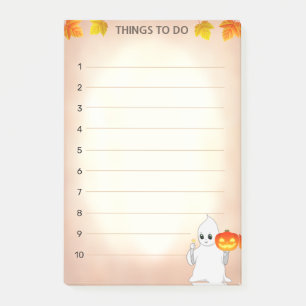 Dinge zu tun & Ghost, Pumpkin & Candle auf Scroll Post-it Klebezettel
