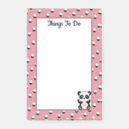 Dinge zu tun Panda Bären & Polka Dots auf Rose Gol Post-it Klebezettel