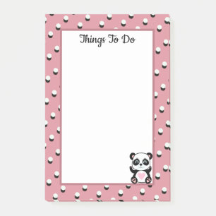Dinge zu tun Panda Bären & Polka Dots auf Rose Gol Post-it Klebezettel