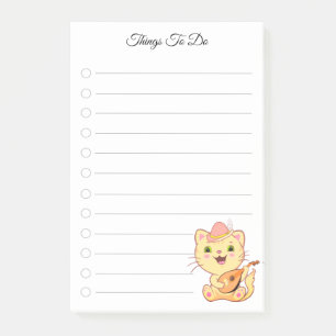 Dinge zu tun & süße musikalische Katze Post-it Not Klebezettel