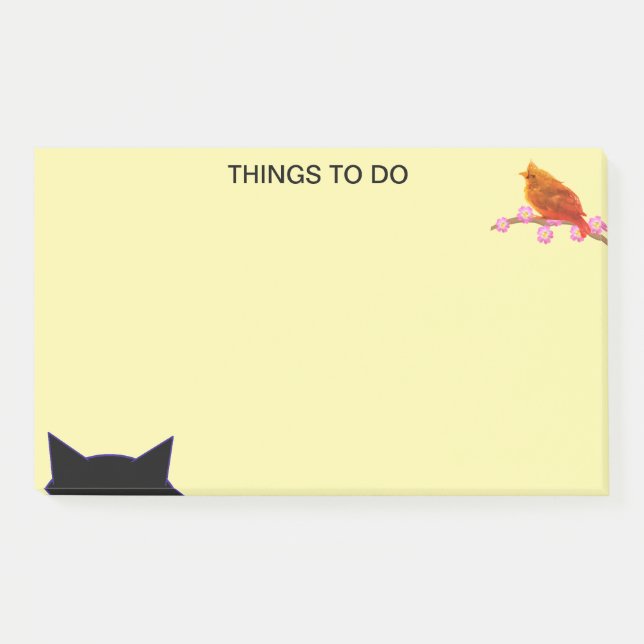 Dinge zu tun Vogel & Cat Post-it Klebezettel (Vorderseite)