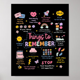 Dinge zum Merken Selbstfürsorge S Mental Health Aw Poster