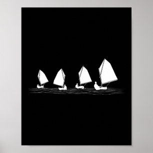 Dinghy-Segelboot Laser Optimist Rennsegeln Laser  Poster