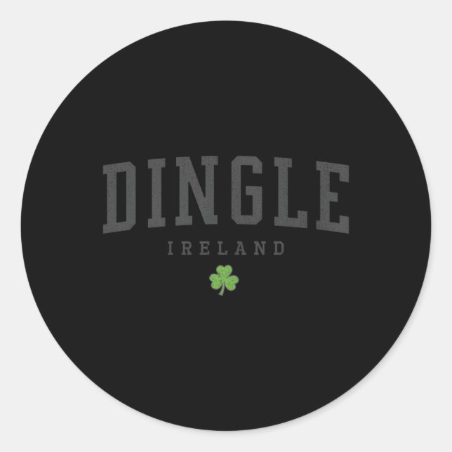 Dingle Ireland C Gray Runder Aufkleber (Vorderseite)