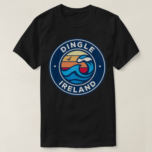 Dingle Ireland Vintage Waves Design T-Shirt (Design vorne)