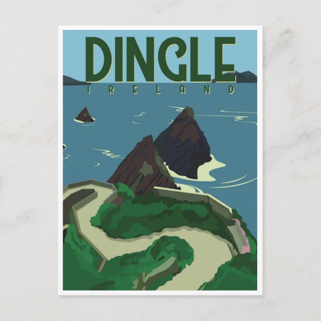 Dingle Peninsula Ireland Travel Vintag Postkarte (Vorderseite)