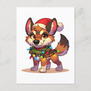 Dingo Frohe Weihnachts-Wintertiere Niedlich Dingos Feiertagspostkarte
