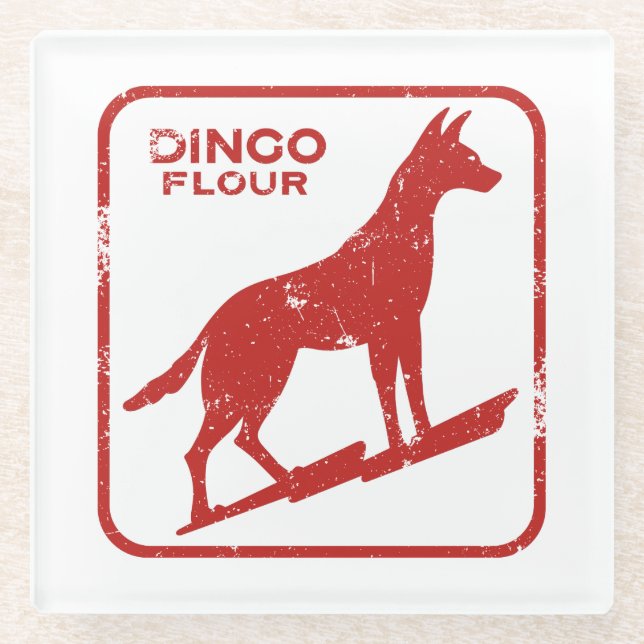 Dingo Mehl Glasuntersetzer (Vorderseite)