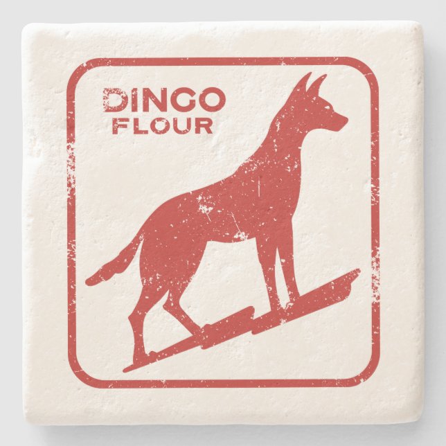 Dingo Mehl Steinuntersetzer (Vorderseite)