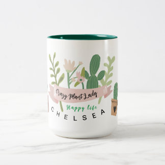 Dingue Plante dame à deux tons café Mug