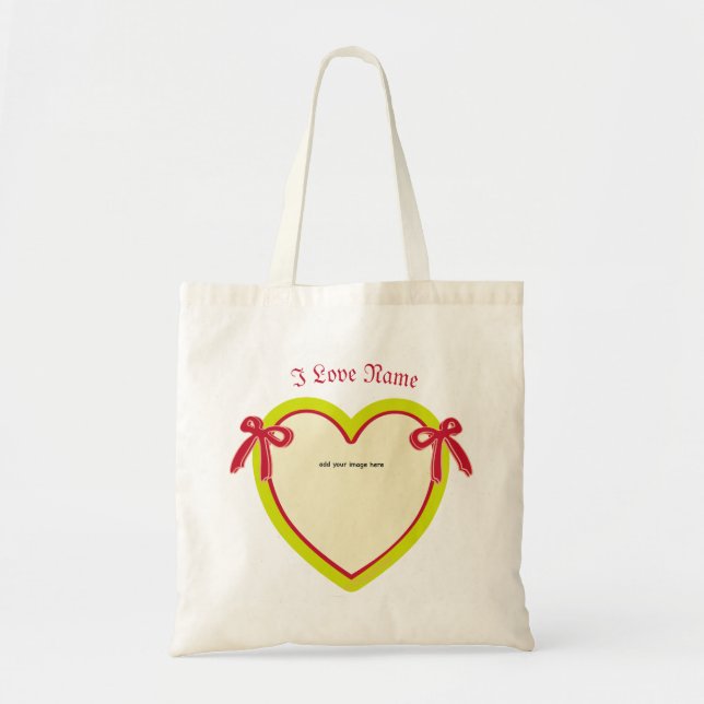 Dingus Bows & Heart Personalisiert Keroppi Tote Ba Tragetasche (Vorne)