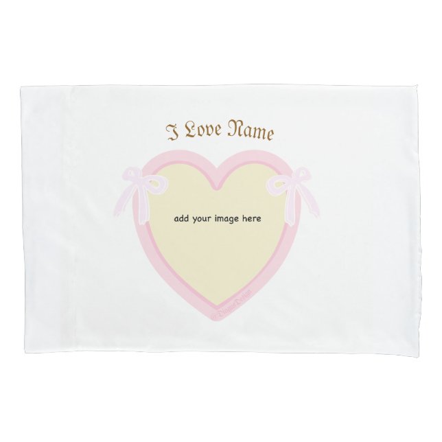 Dingus Bows & Heart Personalisiert Kissenbezug (Vorderseite)