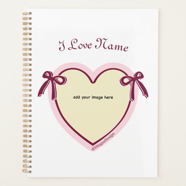 Dingus Bows & Heart Personalisiert Planer (Vorderseite)