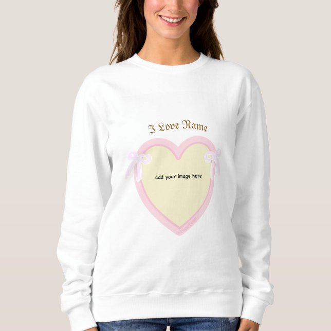Dingus Bows & Heart Personalisiert Sweatshirt (Vorderseite)