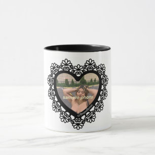 Dingus Heart Lace Frame Tasse