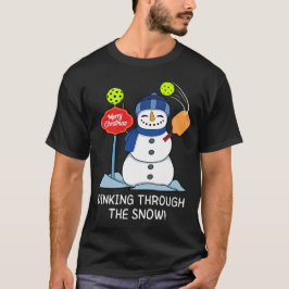 Dinieren im Schnee - Pickleball zu Weihnachten T-Shirt