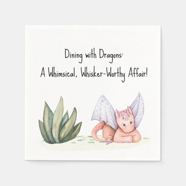 Dining with Dragons: Whimsical Affair! Babyparty Serviette (Vorderseite)