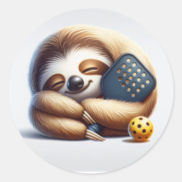 Dink Dann Nickerchen – Cozy Sloth Pickleball Aufkl Runder Aufkleber