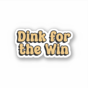 Dink für das Win Pickleball Yellow Retro Aufkleber