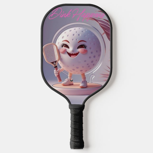 Dink Happens - Minimal Kawaii Pickleball Paddle Ba (Vorderseite)