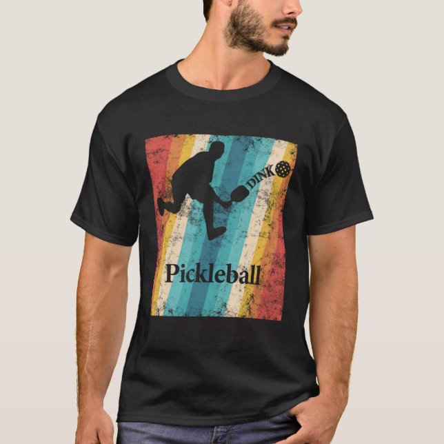 Dink it Pickleball bounce it colorfull retro T-Shirt (Vorderseite)