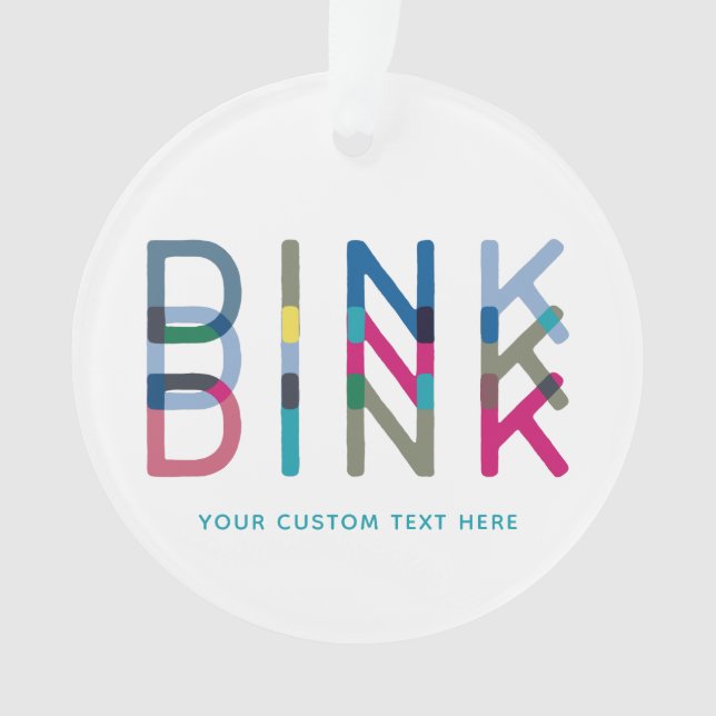 Dink Pickleball Fun Chic Blau Rosa Gelb Ornament (Vorderseite)