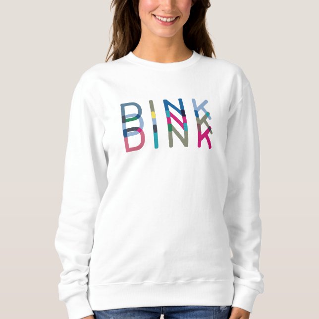 Dink Pickleball Fun Chic Blau Rosa Gelb Sweatshirt (Vorderseite)